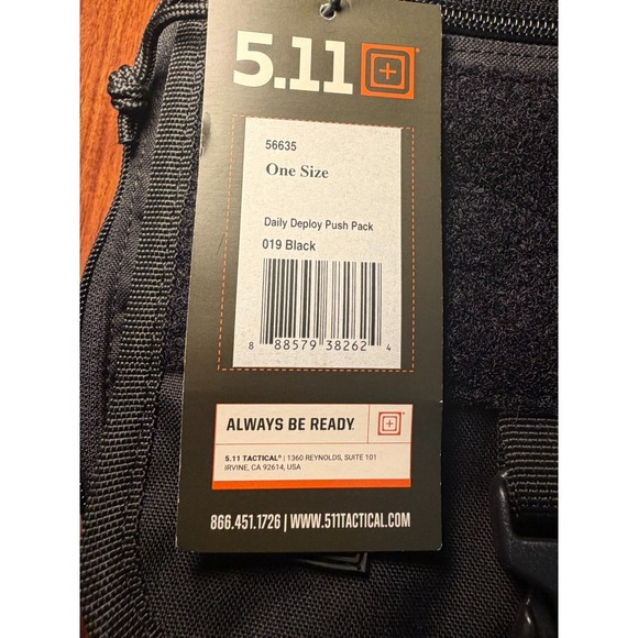 Brand NEW 5.11 Tactical #56635 Daily Deploy Push Pack Black Bag 5L - Picture 2 of 5